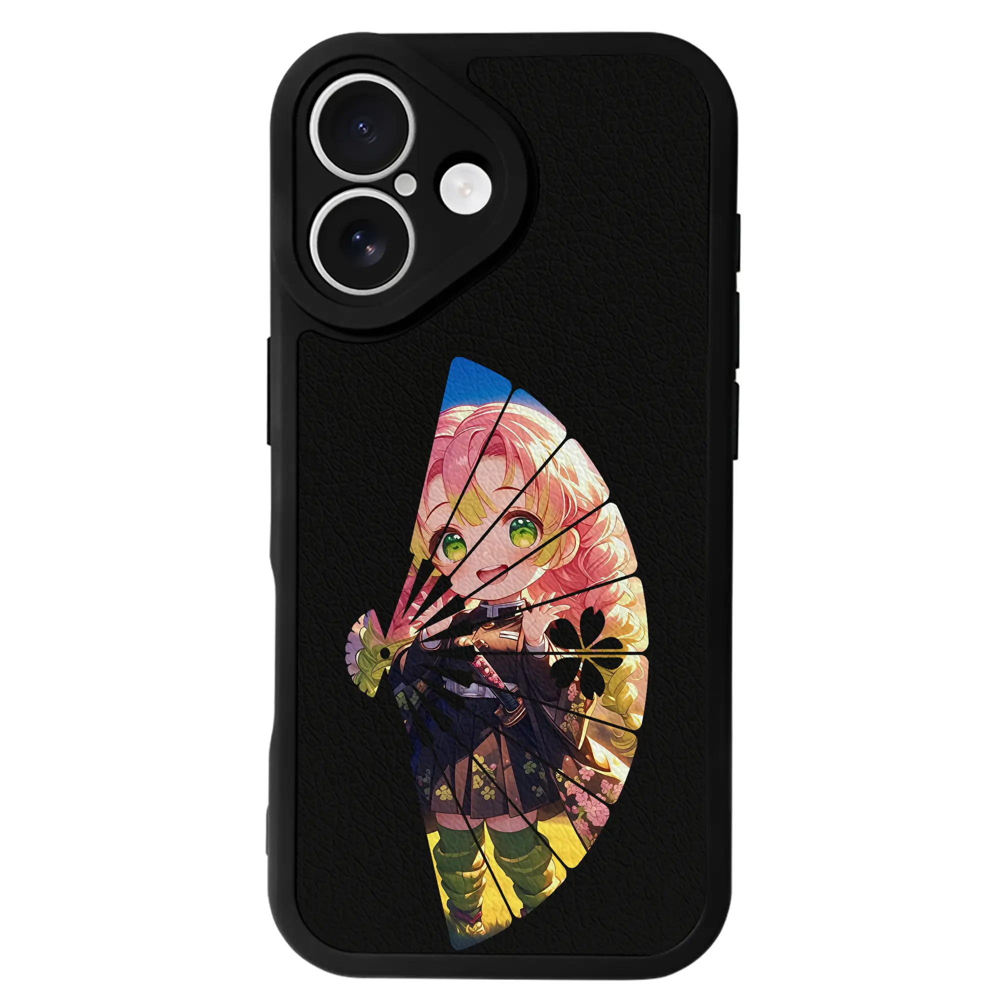 鬼滅の刃 グッズ,甘露寺 蜜璃 - IPhone 16シリーズ対応 ・ シリコンスマホケース ・ レザー調 ・ 高精度フィット ・ 耐衝撃 ・ ワイヤレス充電対応 ・ 精密カット